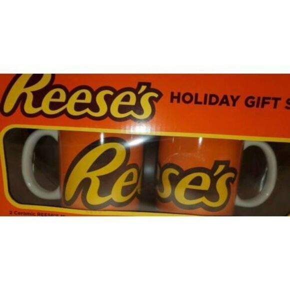 Reese's Peanut Butter Lot of 2 Gift Set 2 Ceramic Mugs Candy Collectors - Picture 3 of 7